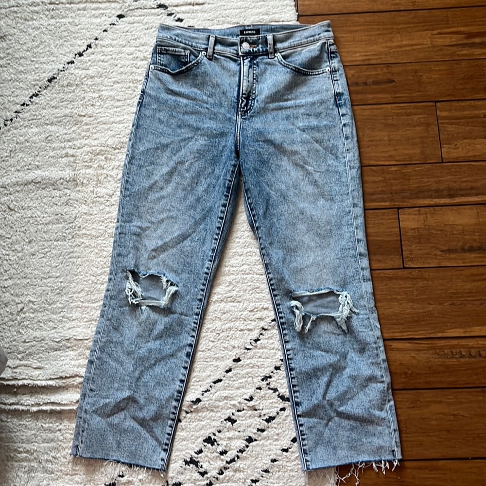 Express straight ankle high rise jean